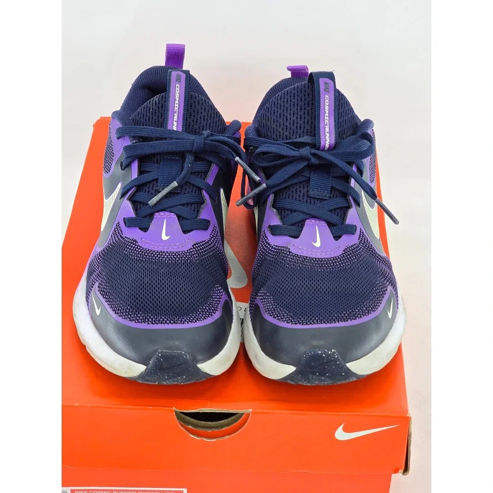 Nike Cosmic Runner Swoosh Kids 4Y Blue Purple IQ9861-402 - Good